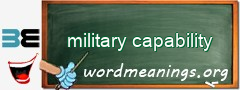 WordMeaning blackboard for military capability